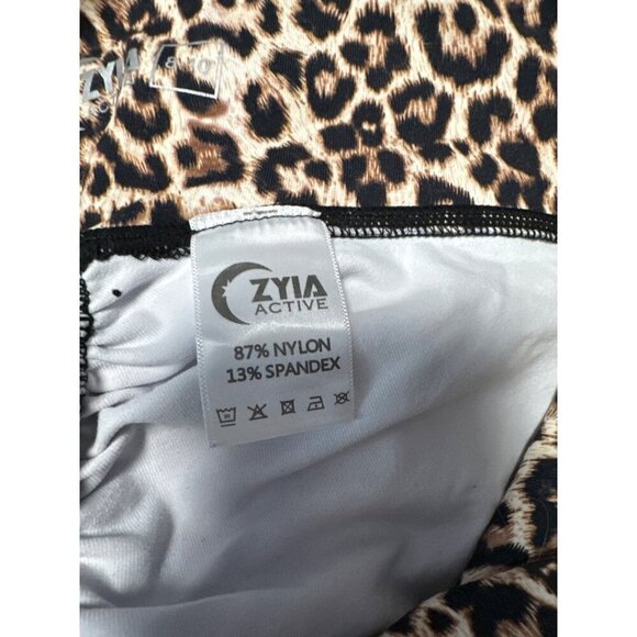 ZYIA Active Leopard Brilliant Scrunchy What High Rise Leggings Women's Size 8-10 - Picture 6 of 9